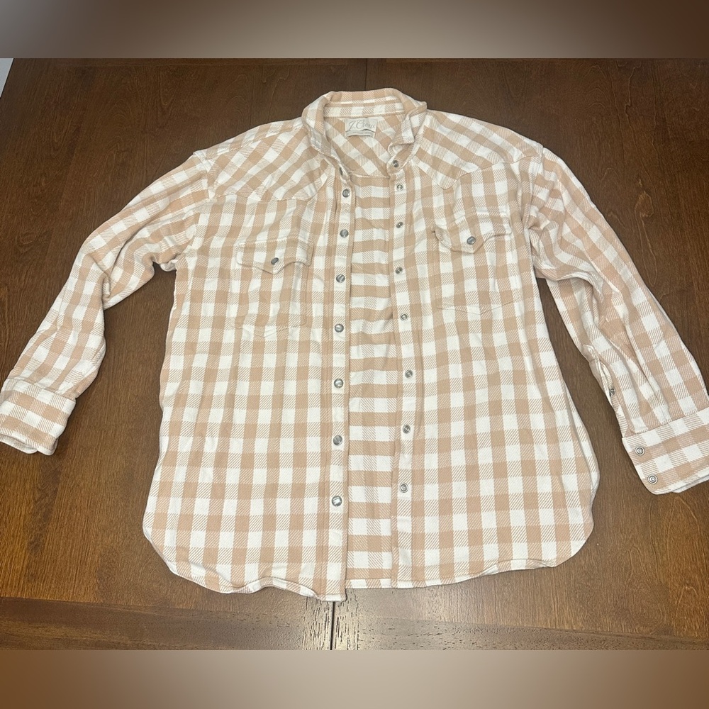 J. Crew Women's Checkered Button Down Shirt Flannel Jacket Shacket